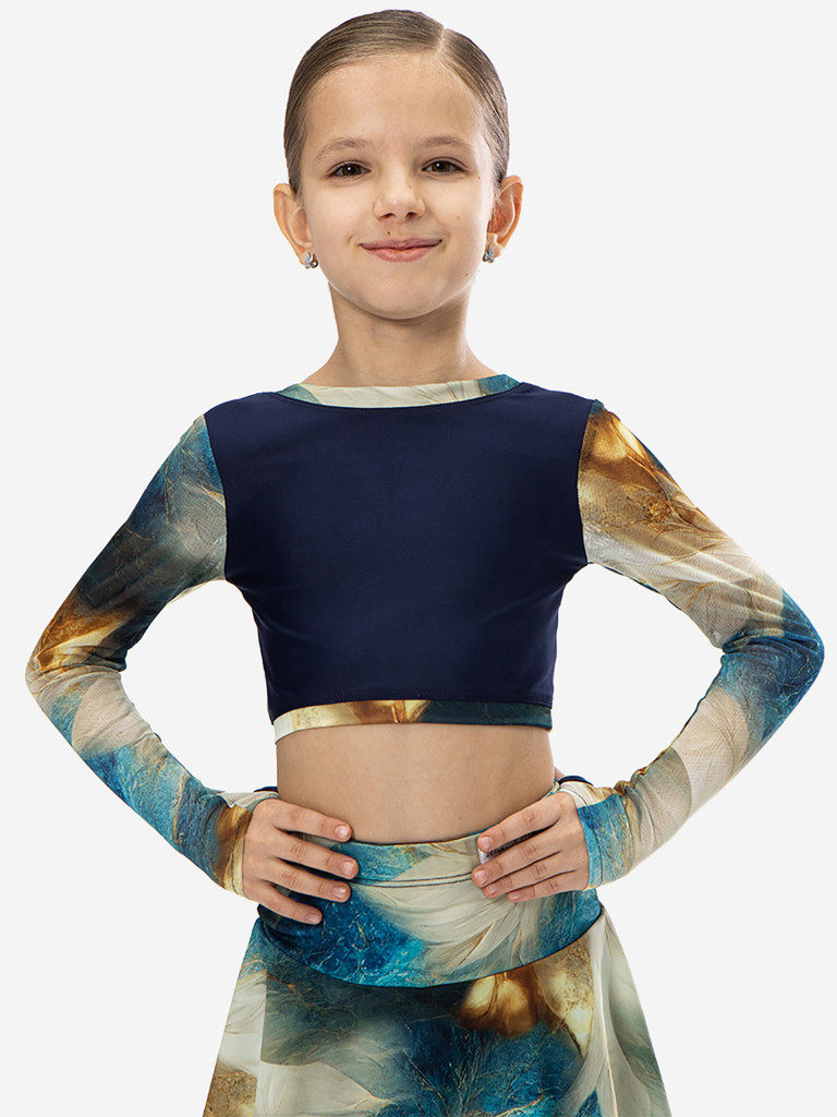 Топ спортивный детский с длинным рукавом для девочек