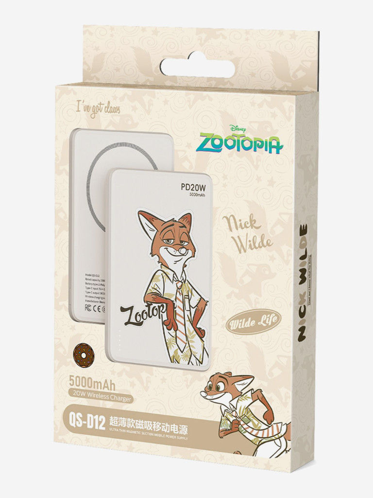 Внешний магнитный аккумулятор Disney Лис Ник Уайлд