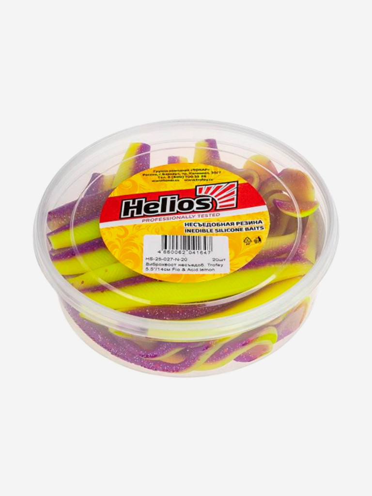 Мягкая приманка Helios Trofey, 5,5'' / 14 см, Fio & Acid lemon, 20 шт (HS-25-027-N-20)