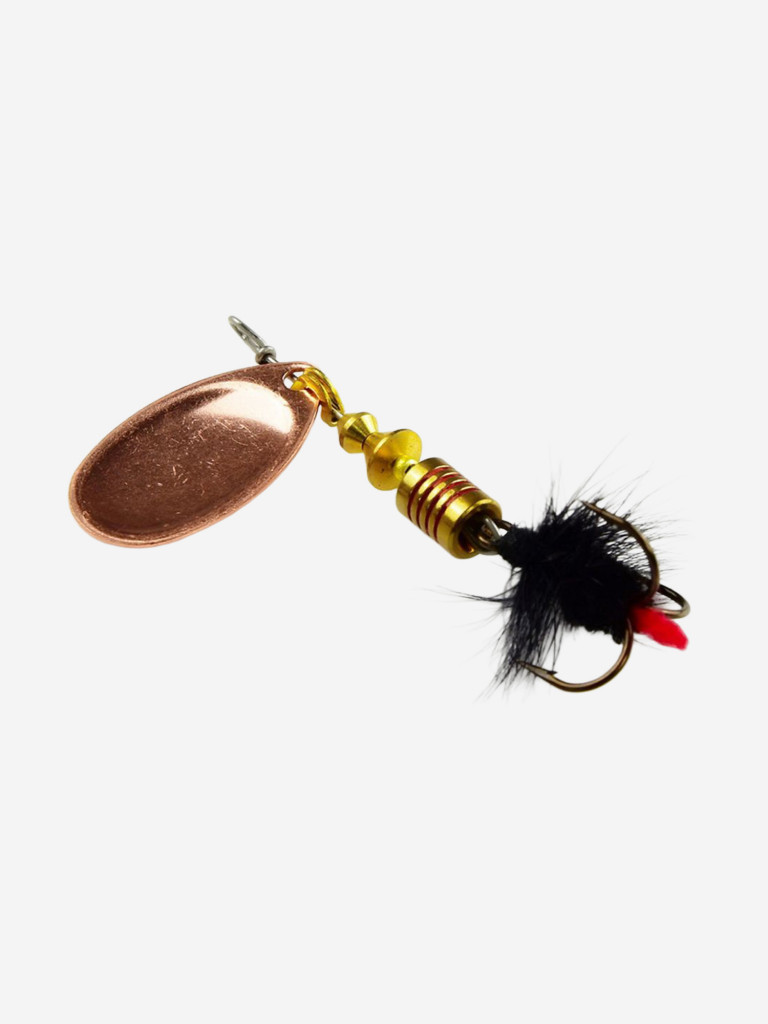 Блесна для рыбалки вертушка Mepps AGLIA MOUCHE, 2, Copper/Black fly, комплект из 5 штук