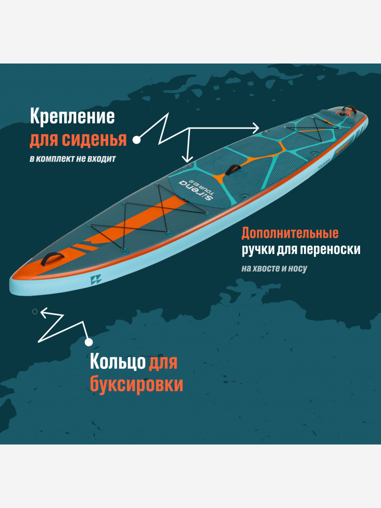 Надувная двухслойная SUP-доска SIRENA TOUR 12,6, сапборд с веслом, насосом и рюкзаком