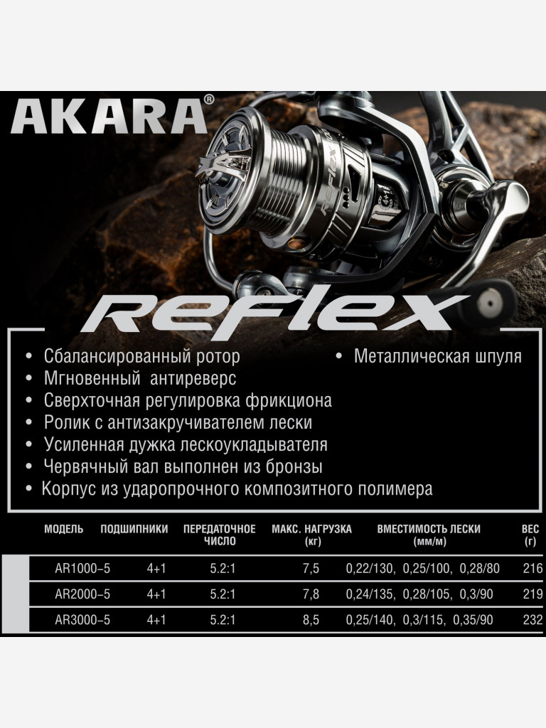 Катушка безынерционная Akara Reflex 3000 4+1bb