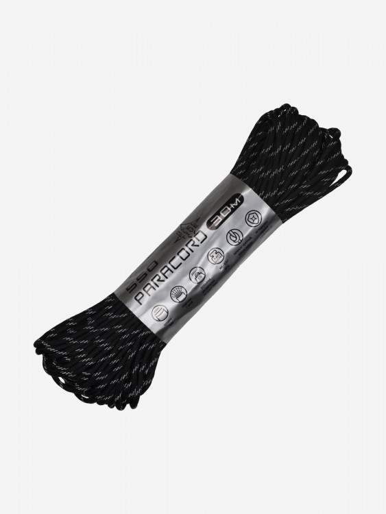 Паракорд 550 CORD nylon 30м RUS световозвращающий (black)