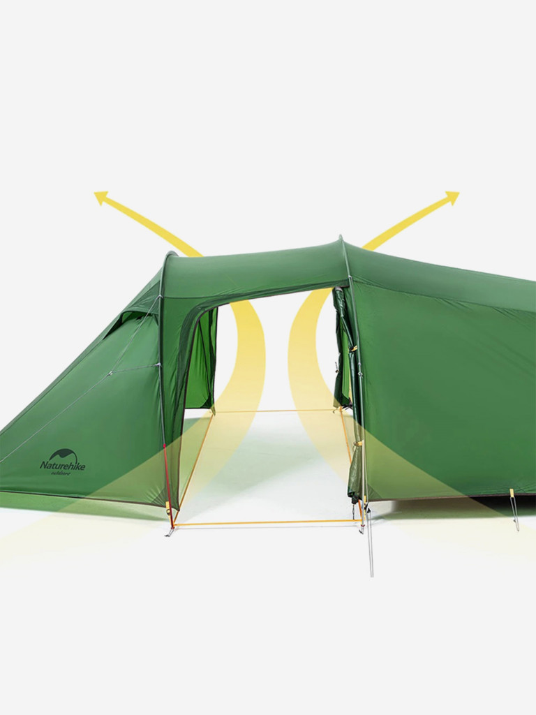 Палатка 3-местная Naturehike Opalus 3, нейлон 20 D, футпринт, зеленая