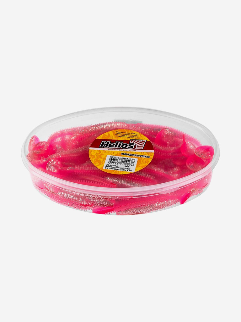 Мягкая приманка Helios Shaggy, 5,12'' / 13 см, Silver Sparkles & Pink, 50 шт (HS-18-035-N)