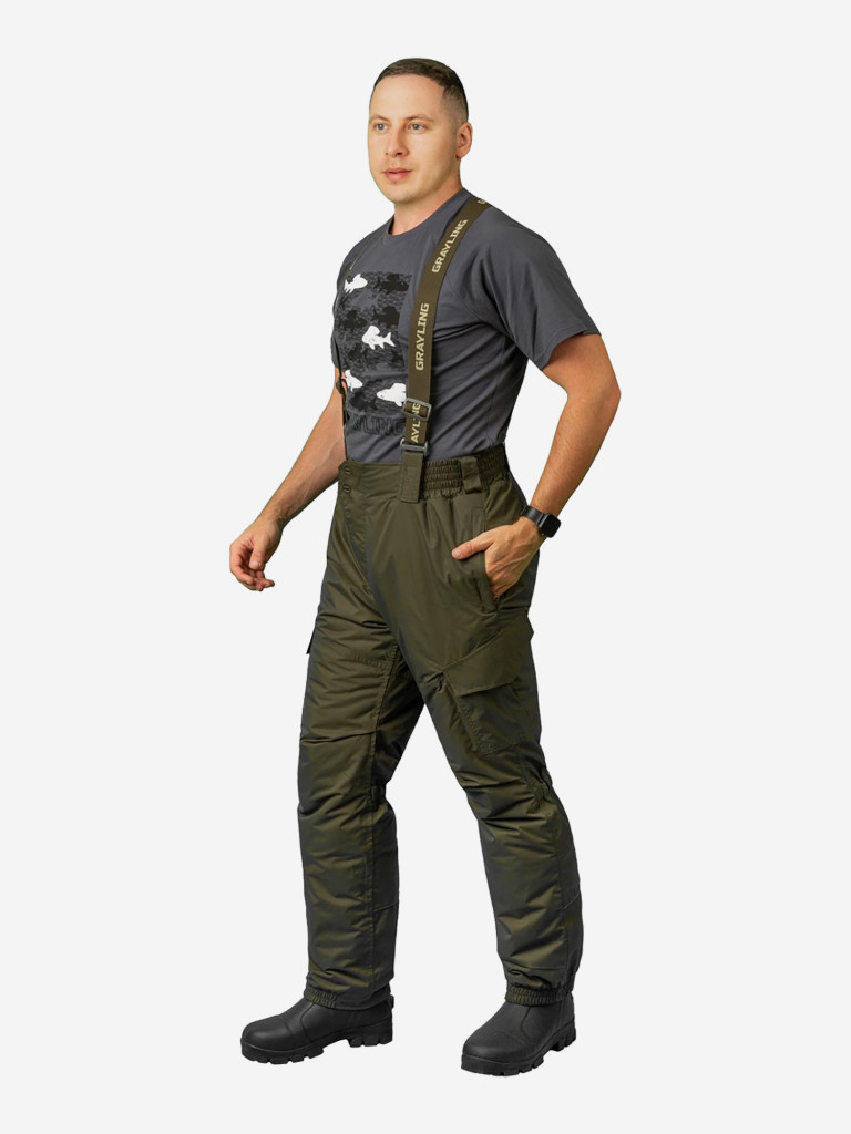 Костюм для рыбалки мужской GRAYLING, скат демисезонный -15, хаки
