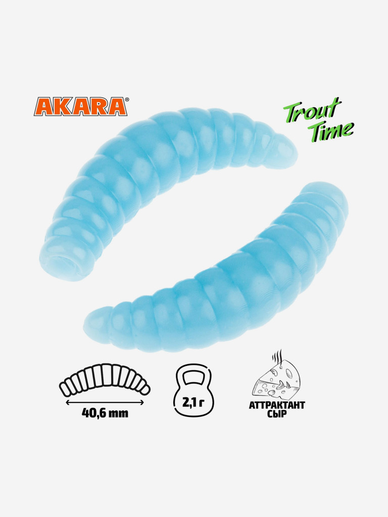 Силиконовая приманка Akara Trout Time MAGGOT 1,6 Cheese 463 (20 шт.)