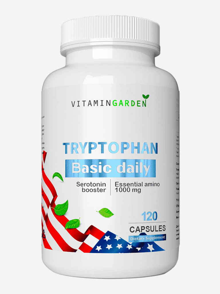 Триптофан 1000 мг VITAMIN GARDEN BASIC DAILY, 120 капсул
