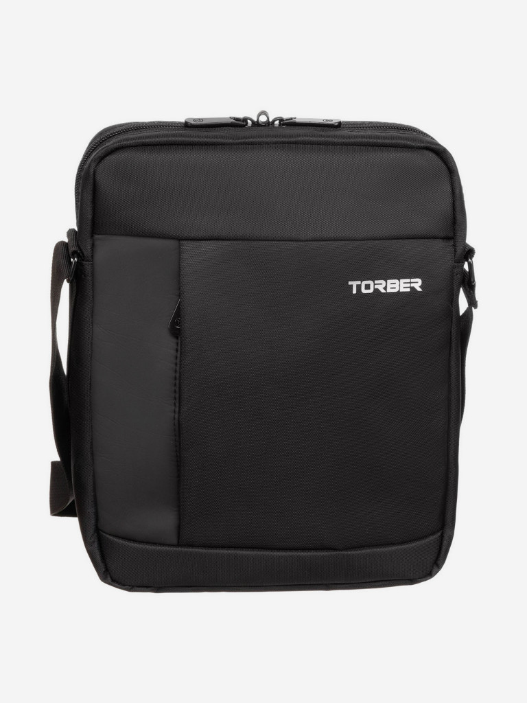 Сумка кросс-боди TORBER, черный, нейлон, 28х22х6 см