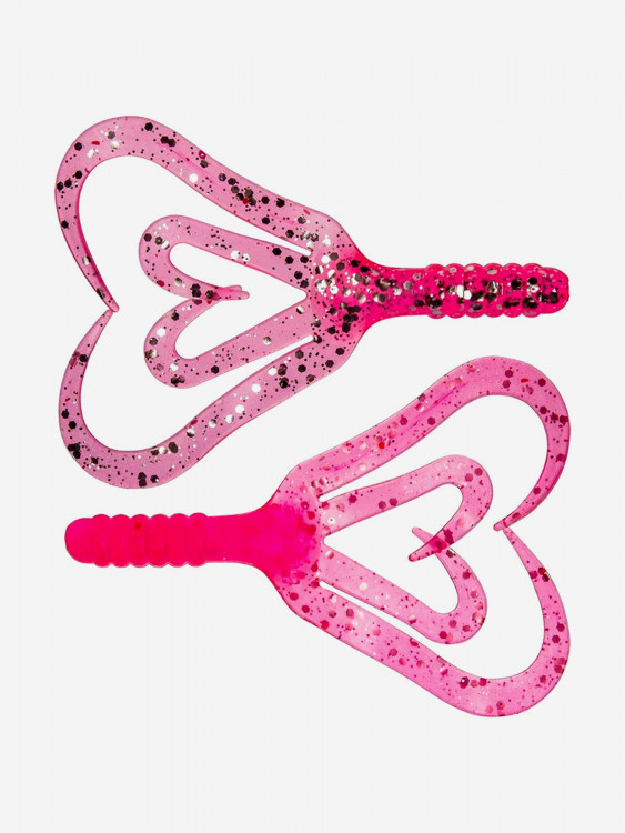 Мягкая приманка Helios Credo Four Tail, 3,35'' / 8,5 см, Silver Sparkles & Pink, 100 шт (HS-20-035-N)