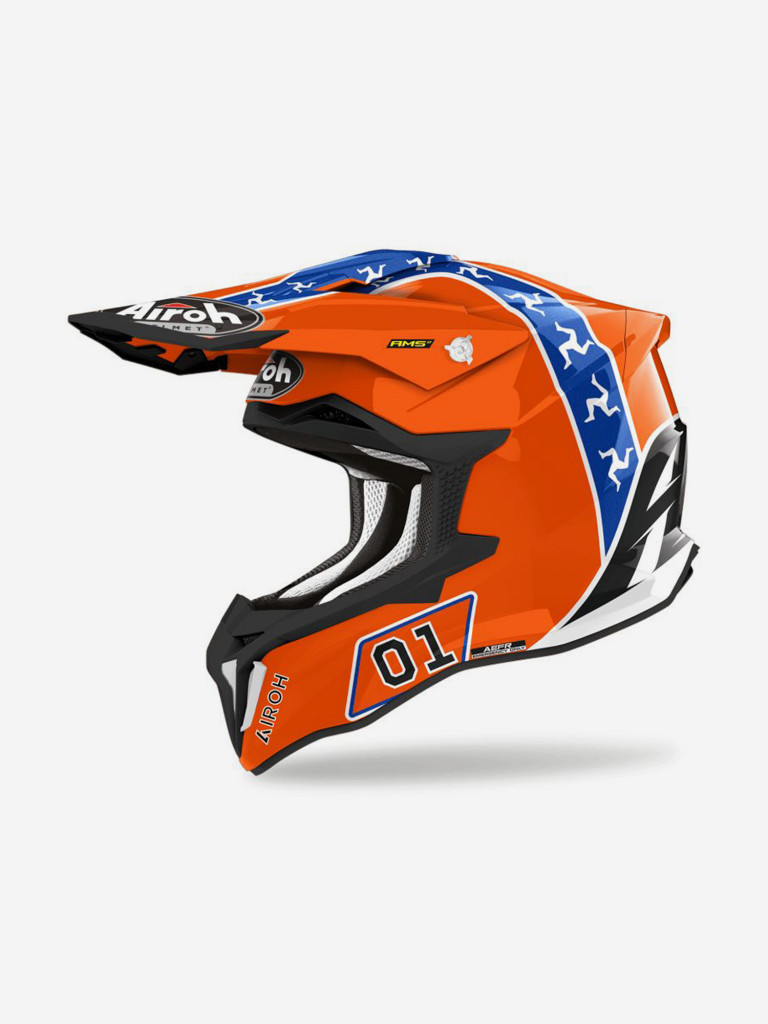 Мотошлем кроссовый взрослый Airoh STRYCKER HAZZARD Glossy