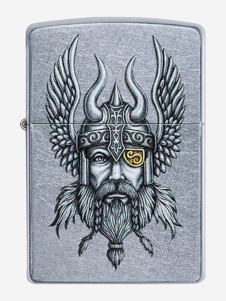 Зажигалка Zippo Viking Warrior Design Street Chrome