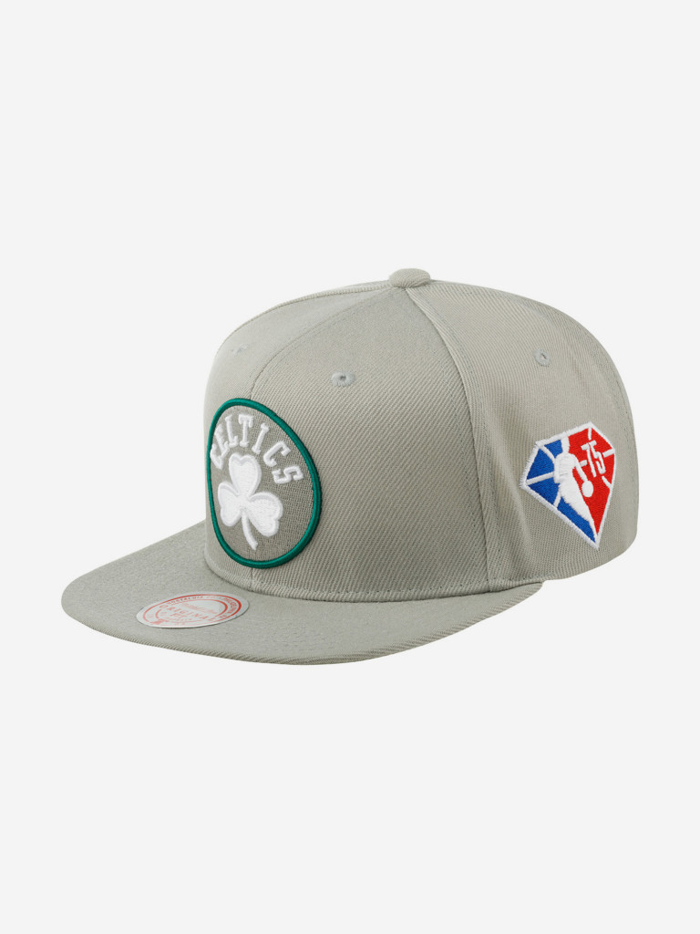 Бейсболка с прямым козырьком MITCHELL NESS 6HSSMM21064-BCESILV Boston Celtics NBA