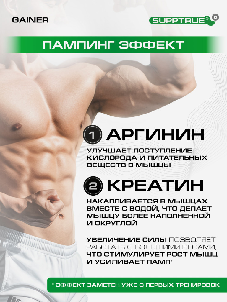 Гейнер Supptrue для набора мышечной массы со вкусом Шоколада