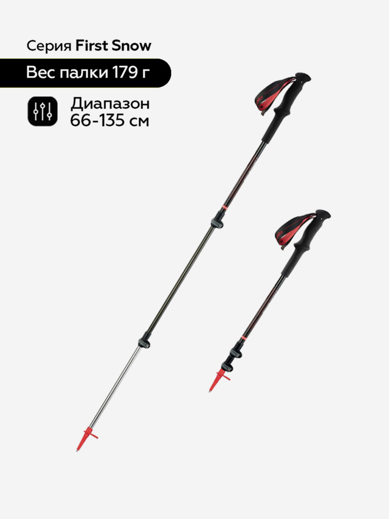 Треккинговая палка Naturehike First Snow черная , 1 штука