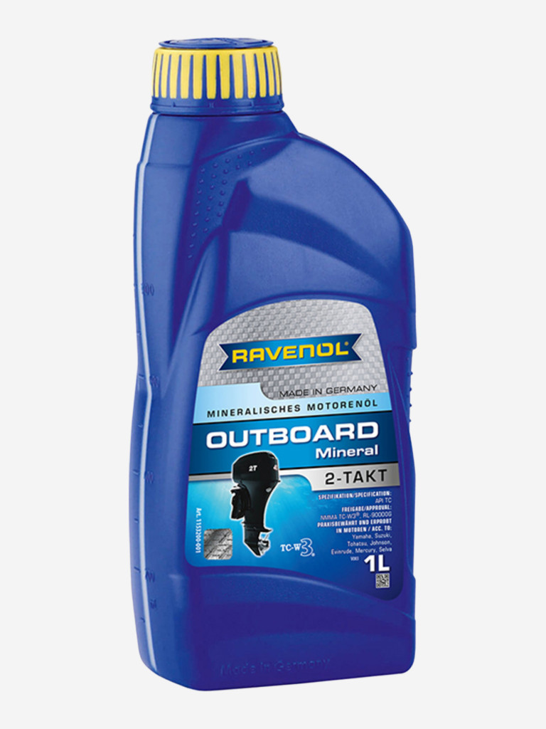 Моторное масло для 2Т лодочных моторов RAVENOL Outboard 2T Mineral, 1 литр