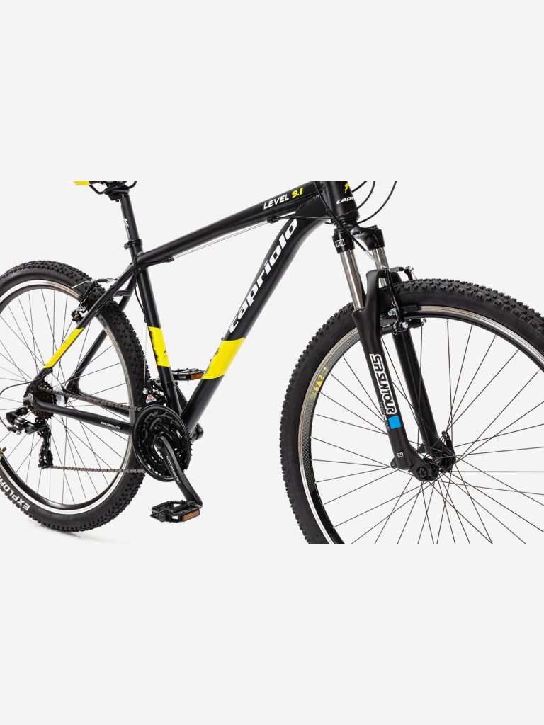 Велосипед CAPRIOLO MTB LEVEL 9.1 (3 X 7), рама алюминий 21'', колёса 29'' (чёрный (матовый) - жёлтый)