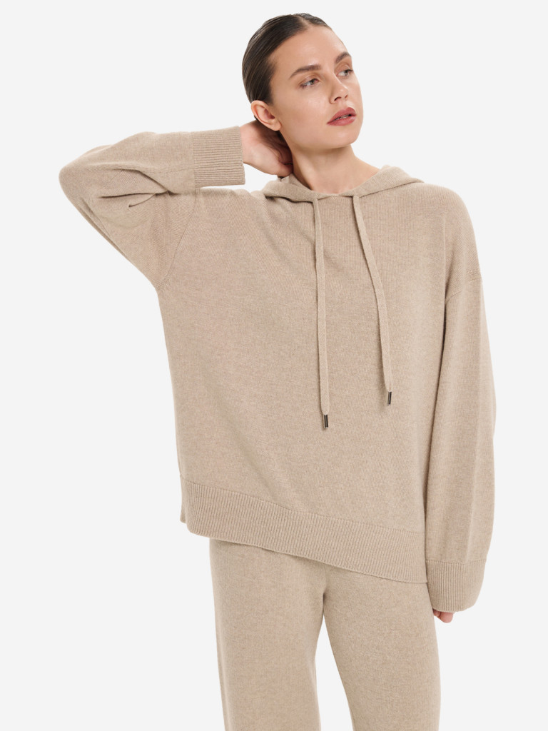 Худи спортивного стиля (свитер) женский ABOUT Lingerie с капошоном из смесовой шерсти