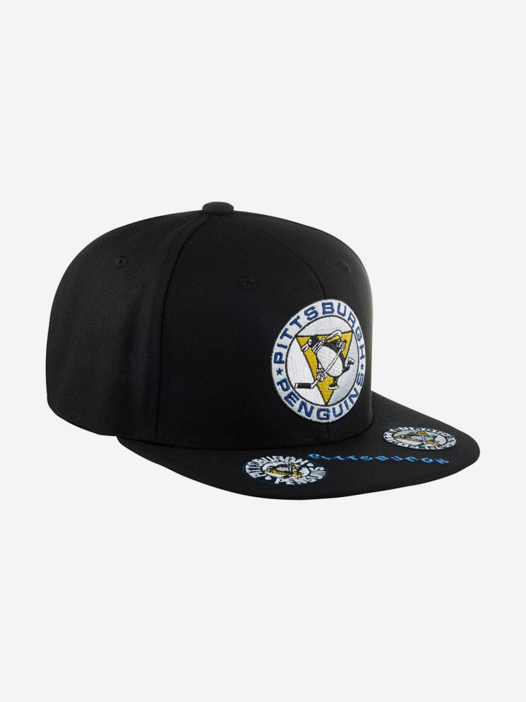Бейсболка с прямым козырьком MITCHELL NESS 6HSSSH22089-PPEBLCK Pittsburgh Penguins NHL