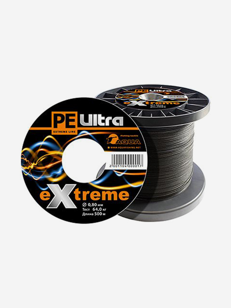 Плетеный шнур для рыбалки AQUA PE ULTRA EXTREME 0,80mm (цвет черный) 500m