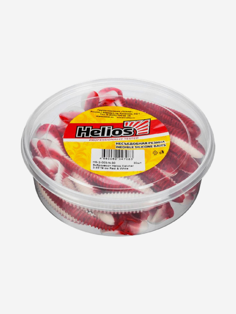 Мягкая приманка Helios Catcher, 3,55'' / 9 см, Red & White, 30 шт (HS-2-003-N-30)