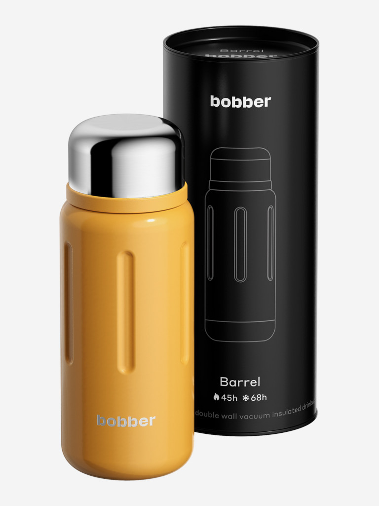 Термос вакуумный BOBBER Barrel 1,36 л с широким горлом и ситечком, тепло до 45 часов, оранжевый