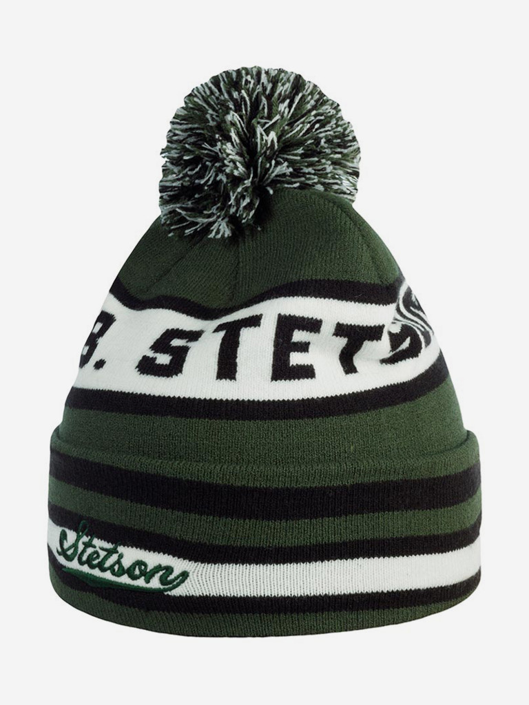 Шапка с помпоном STETSON 8599124 JOHN STETSON POMPOM (зеленый)