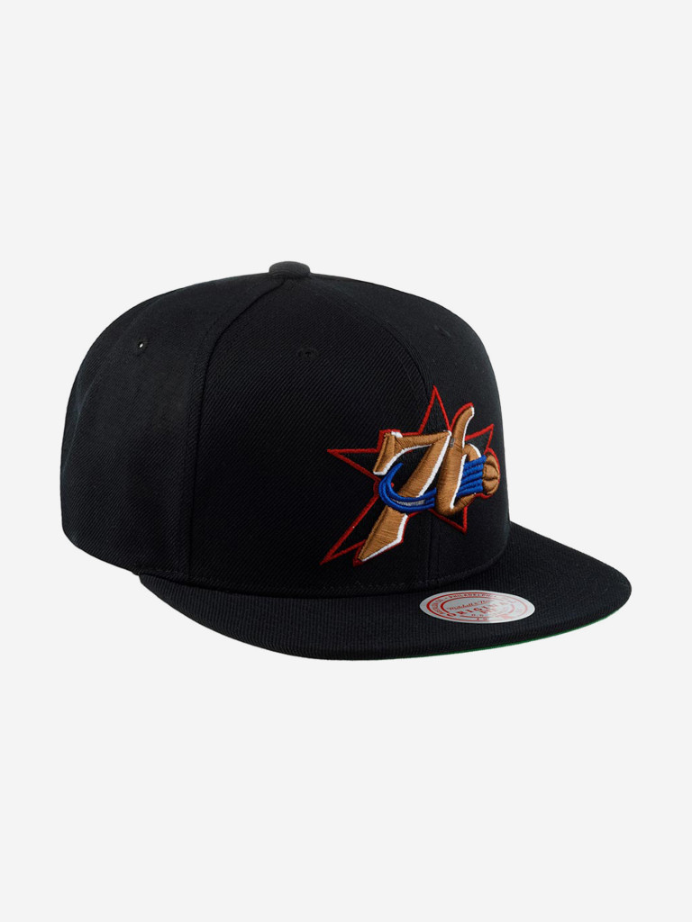 Бейсболка с прямым козырьком MITCHELL NESS HHSS3258-P76YYPPPBLCK Philadelphia 76Ers NBA (черный)