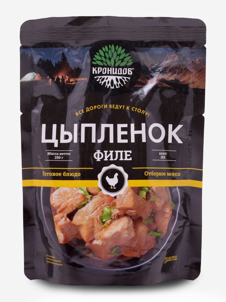 Готовое блюдо Мясо цыпленка(филе) в собственном соку 250г. (Кронидов) 4шт 1кг
