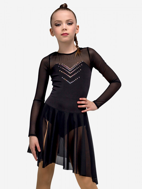 Платье для фигурного катания бифлекс 200 страз Танцующие