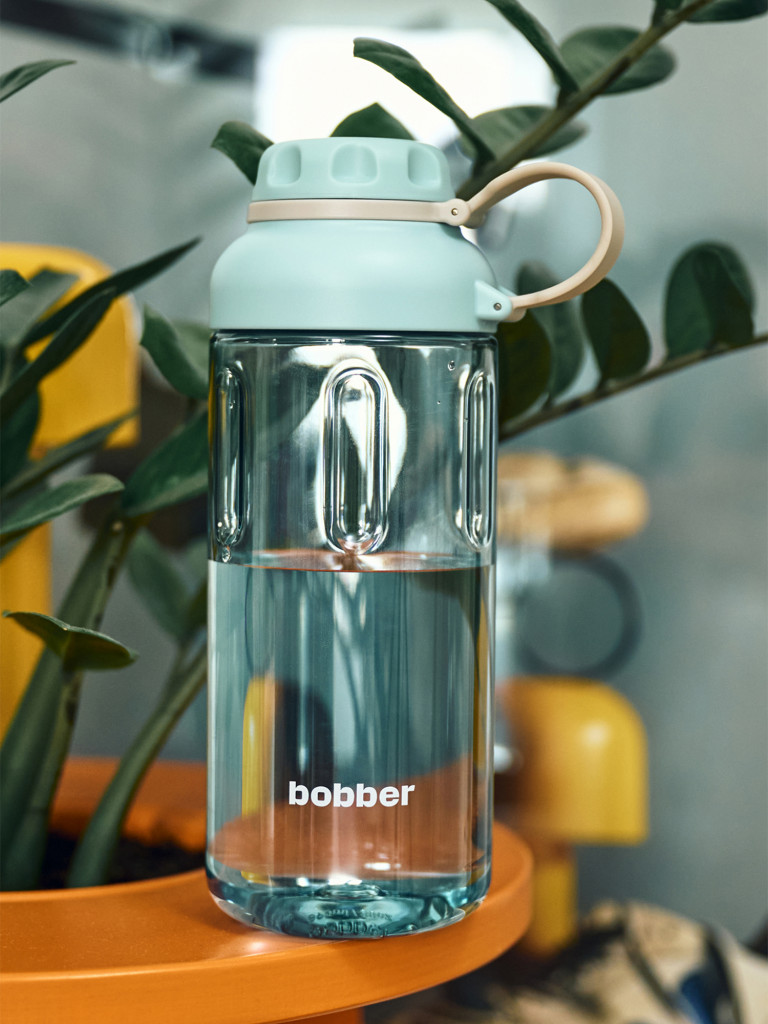 Бутылка тритановая Tritan Bottle для холодных напитков, с ситечком, 890 мл, голубой