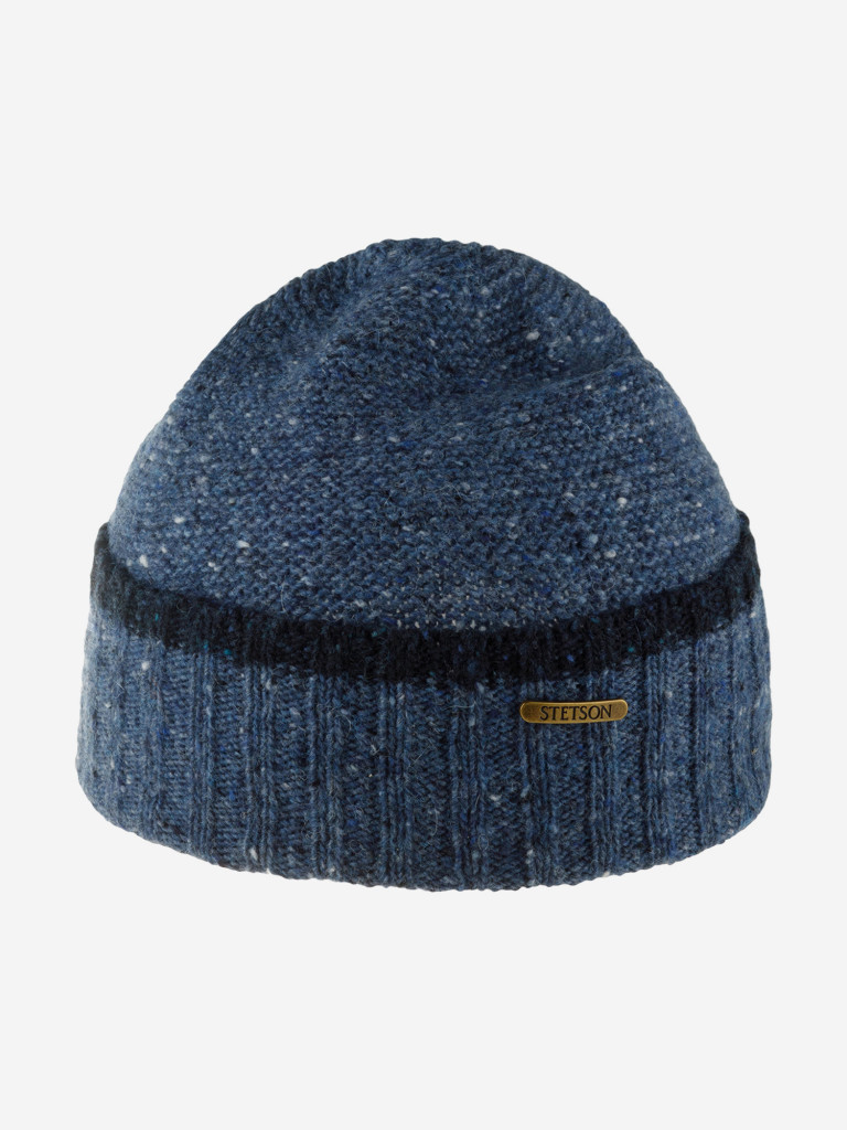 Шапка с отворотом STETSON 8599391 BEANIE DONEGAL WOOL (синий)