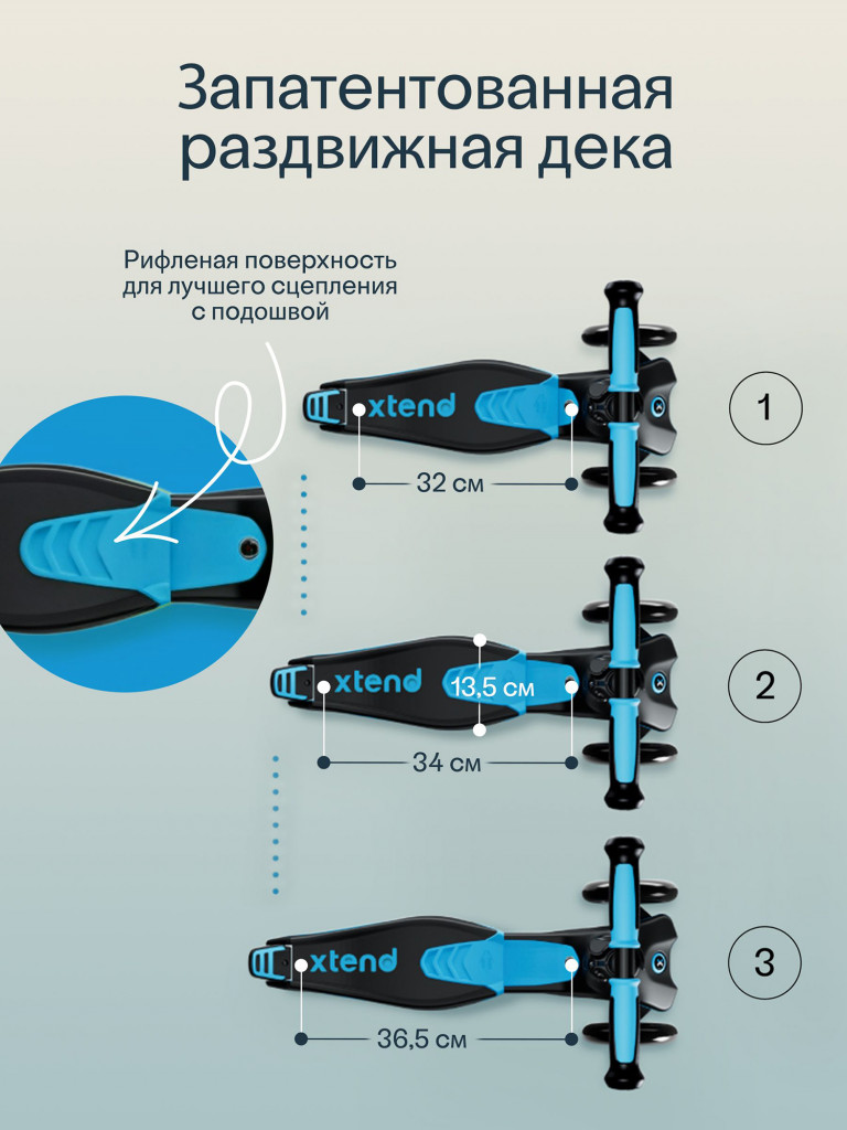 Самокат трехколесный детский SmarTrike Xtend Scooter, растущий, складной, от 3 до 12 лет
