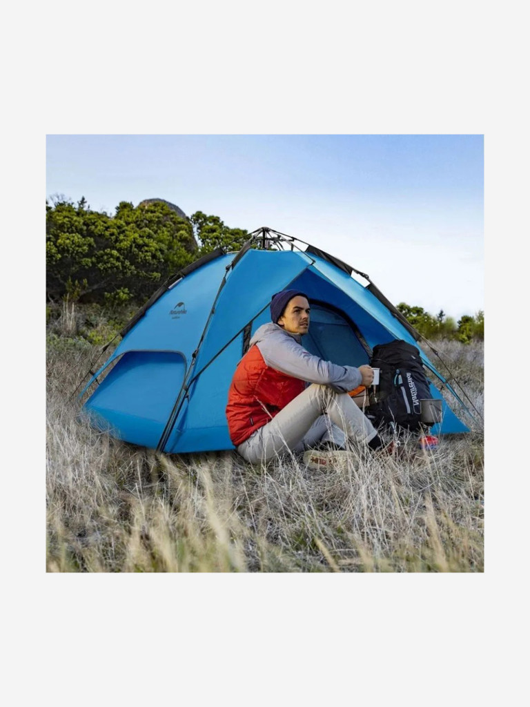 Палатка Naturehike 3-местная, быстросборная, синяя