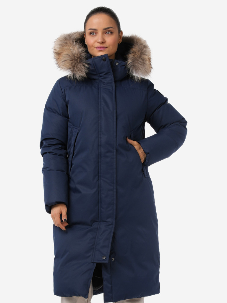 Пуховик женский удлиненный с мехом