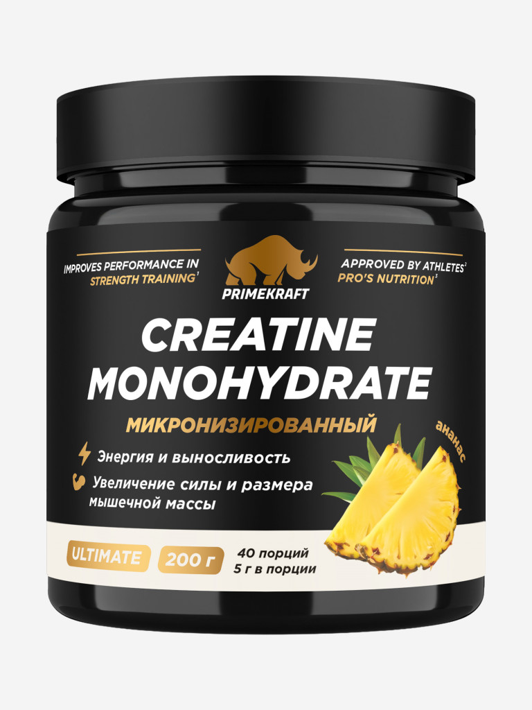 Креатин моногидрат PRIMEKRAFT Ultimate со вкусом ананас, 200г