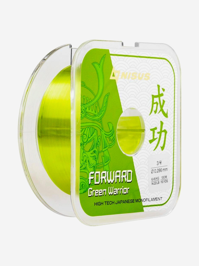 Леска для рыбалки Nisus FORWARD Green Warrior Nylon 0,286мм, 100м, 6,45кг, оливковый