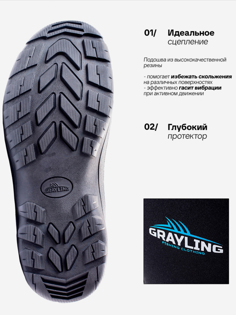 Рыбацкие неопреновые низкие сапоги GRAYLING Reef(Риф) черный/синий