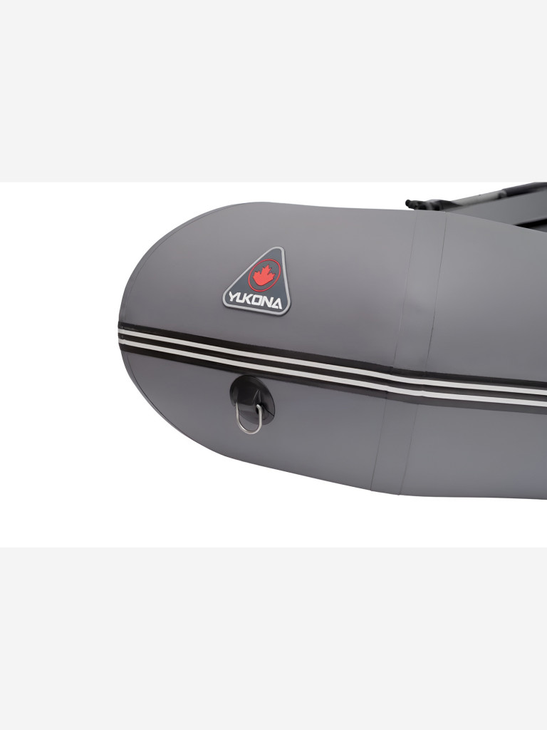 Лодка ПВХ надувная под мотор YUKONA 260 GT двухместная для рыбалки гребная серая