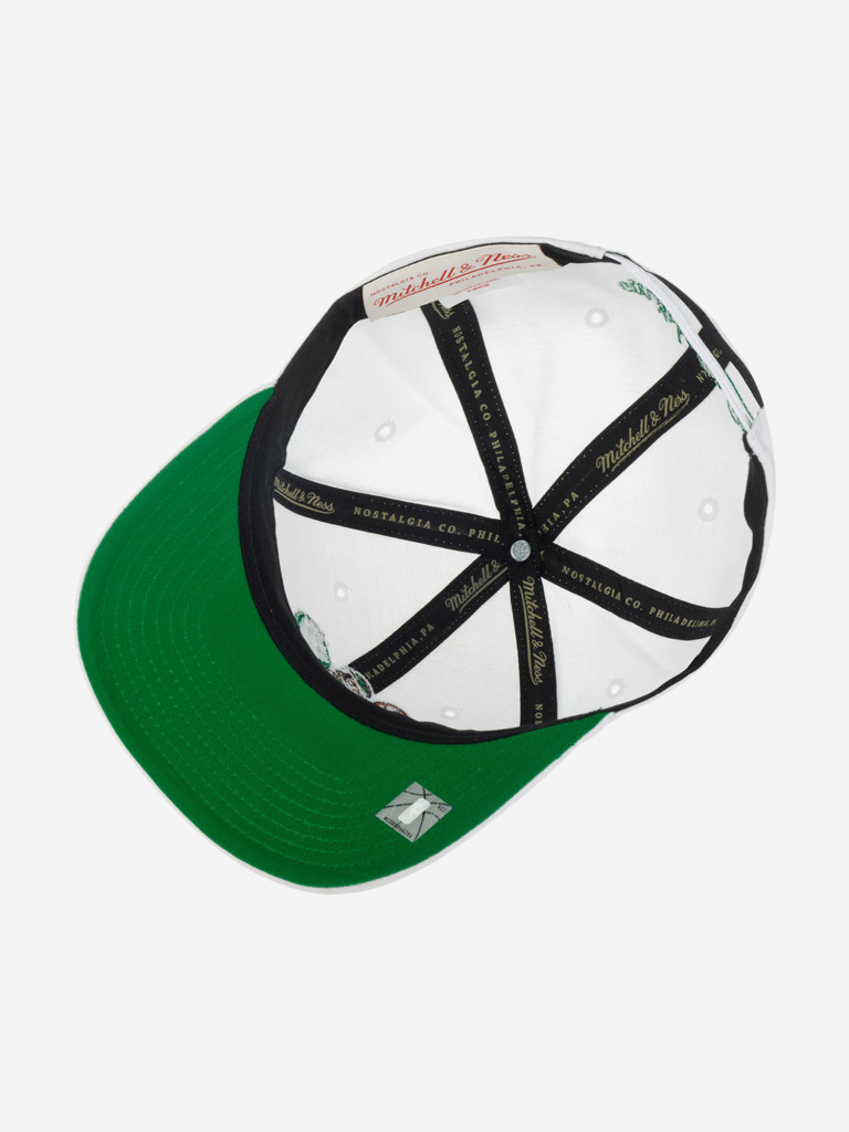 Бейсболка MITCHELL NESS HHSS5717-BCEYYPPPWHIT Boston Celtics NBA