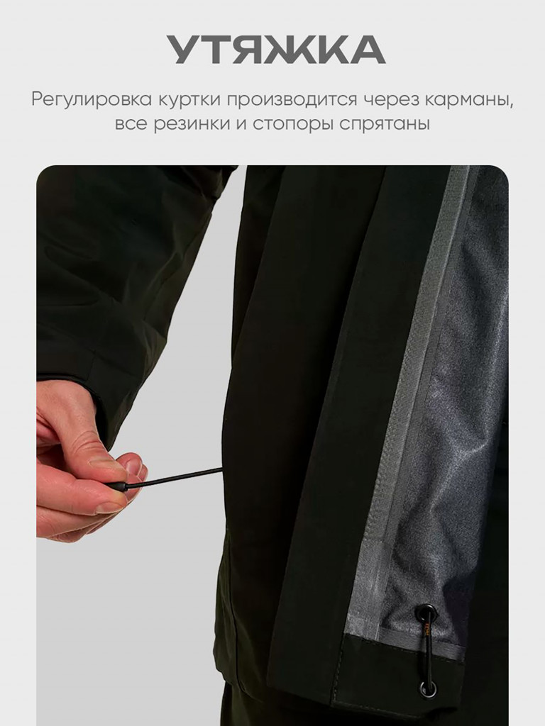 Куртка мембранная мужская H.U.T. KIVACH для охоты, темно-зеленая