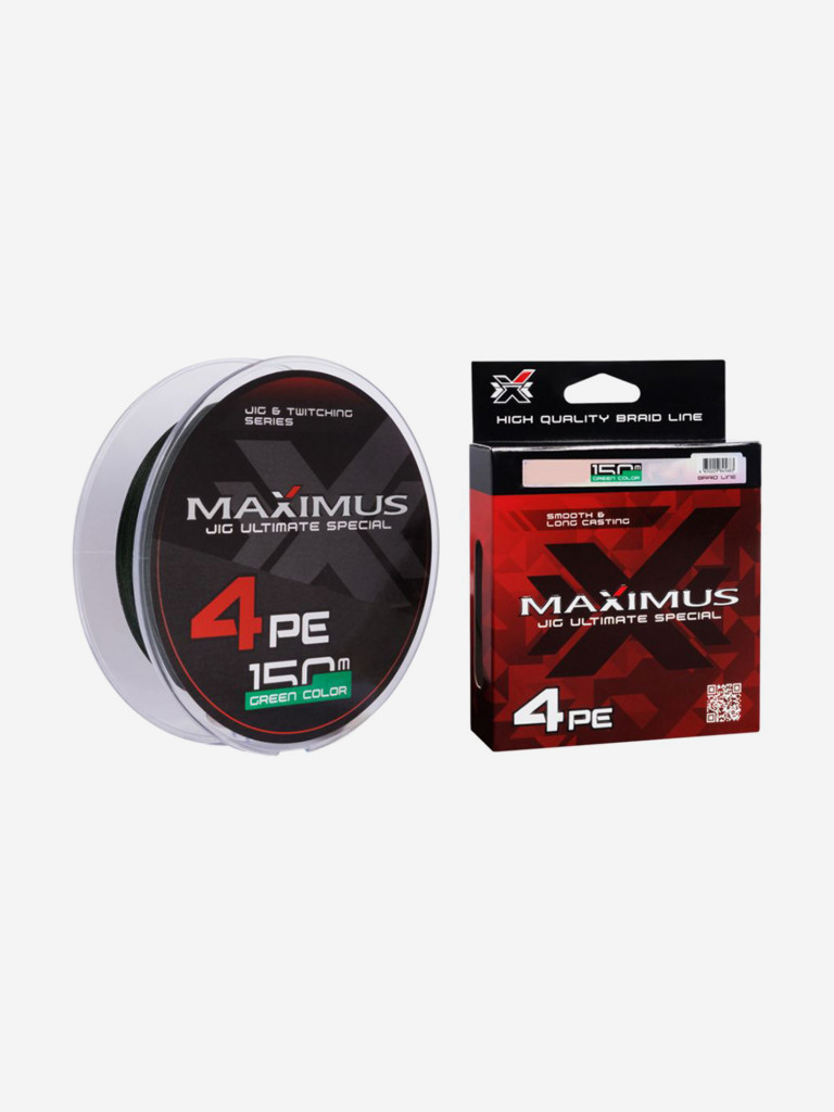 Плетеный шнур Maximus 4РЕ 150 м, зеленый #0.6 (0,128 мм), 4,2 кг