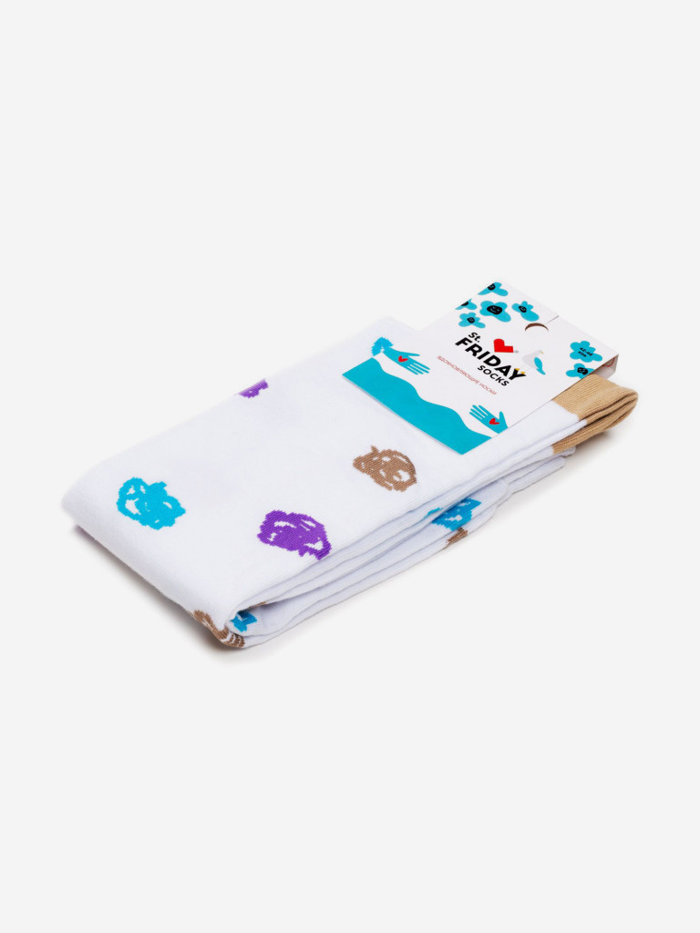 Гольфы с рисунками St.Friday Socks, Каракули, Белые