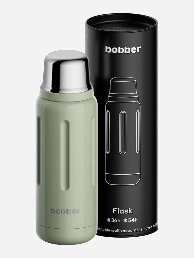 Термос вакуумный для напитков BOBBER Flask 770 мл пробка с каналами для налива тепло до 36 часов оливковый