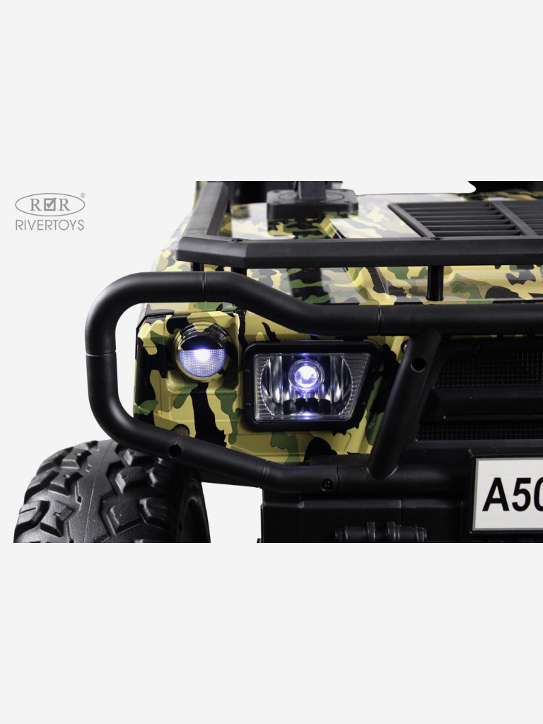Детский электромобиль RIVERTOYS A505AA-LUX зеленый камуфляж