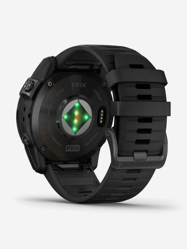 Спортивные часы Garmin EPIX PRO (Gen 2) Sapphire Edition 51 мм, титановый угольно-серый, DLC, черный силиконовый ремешок
