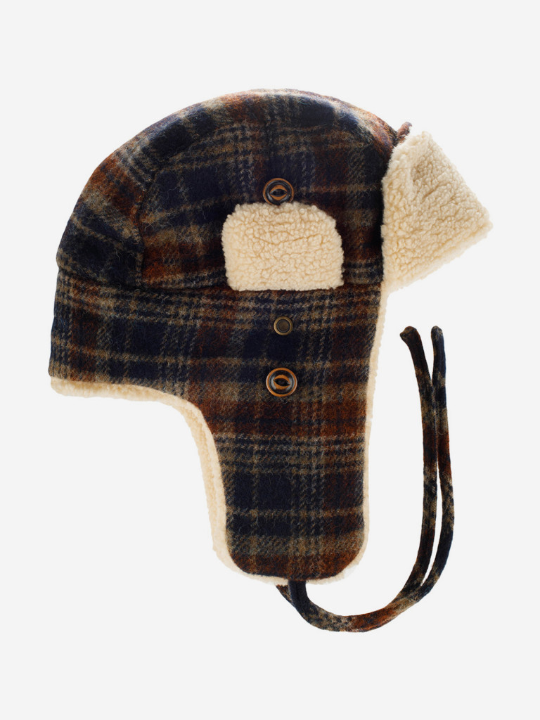 Шапка-ушанка STETSON 9290308 BOMBER CAP WOOL CHECK (синий)