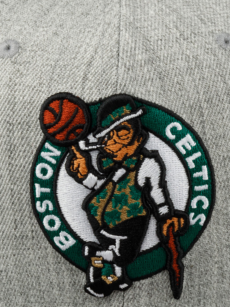 Бейсболка с прямым козырьком MITCHELL NESS HHSS3272-BCEYYPPPGYHT Boston Celtics NBA (серый)