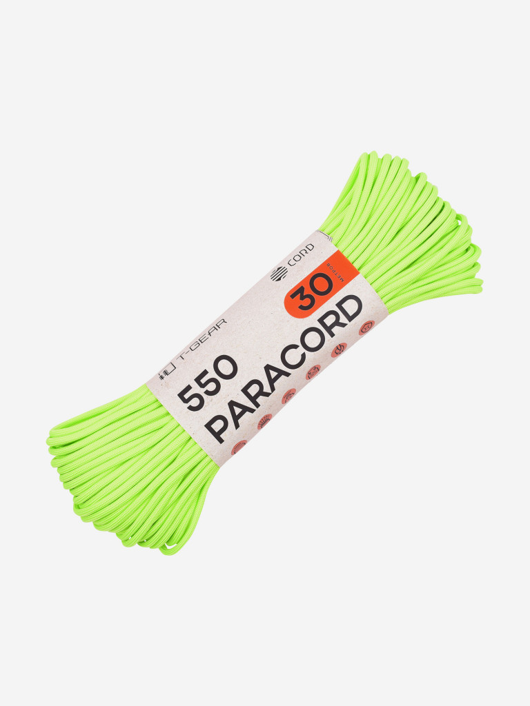 Паракорд 550 T-Gear x CORD nylon 30м (Neon Green)