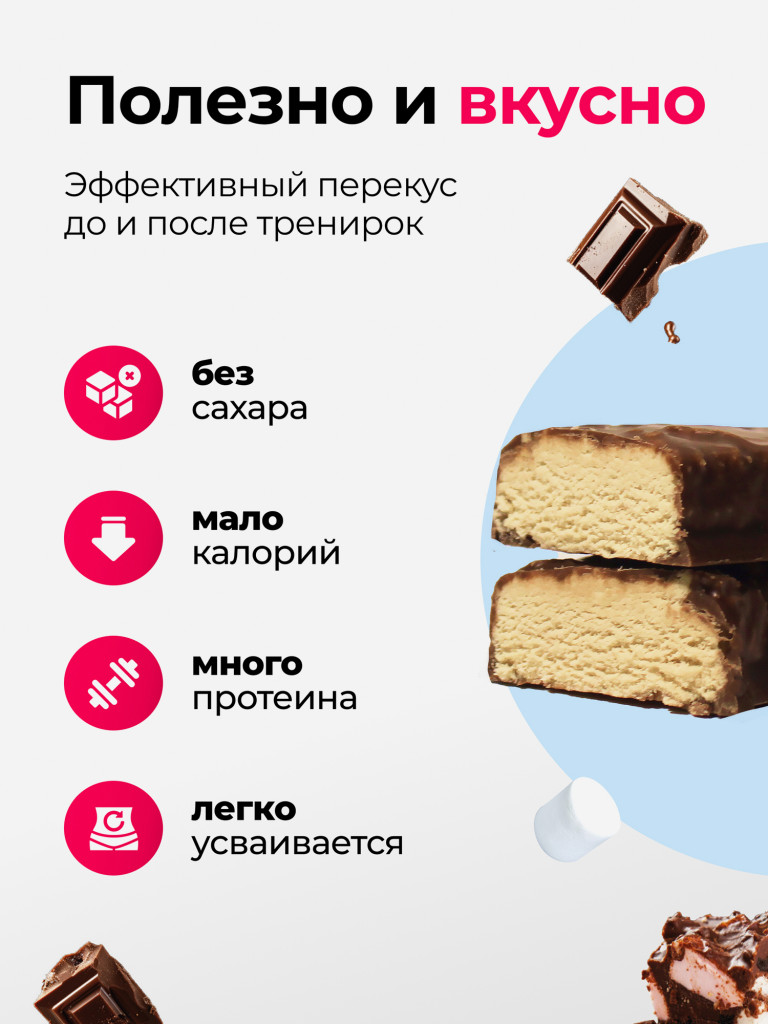 Протеиновые батончики без сахара в шоколадной глазури,Роки роуд 16шт